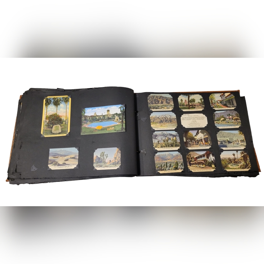 Vintage album Filled W/postcards, Photos Etc